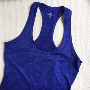 Athleta Shadow Stripe Chi Racer Back Tank in Blue